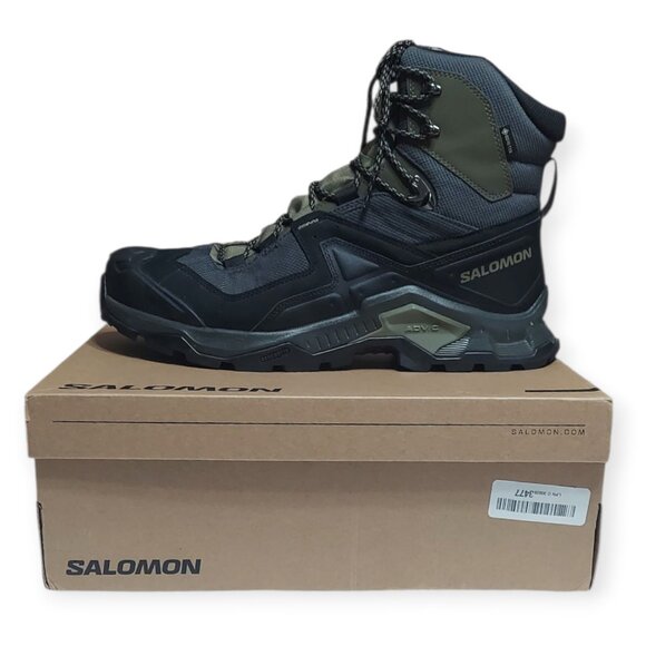 Salomon Quest Element GTX Men’s Hiking Boots Sz 14 Black Olive Green Waterproof - Picture 1 of 11